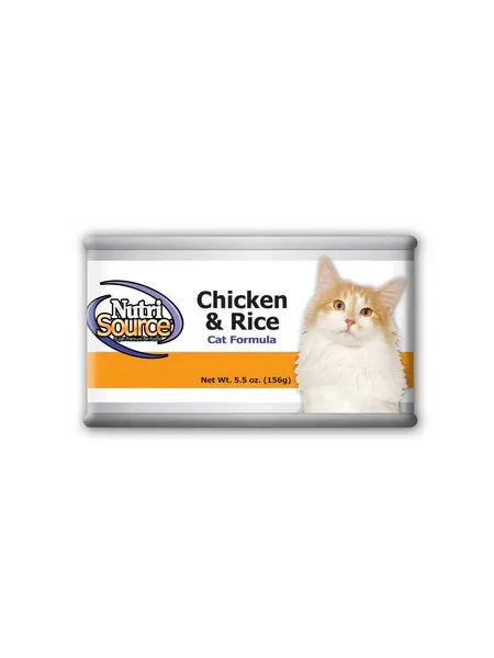 12/5 oz. Nutrisource Chicken & Rice Cat Canned - Treat